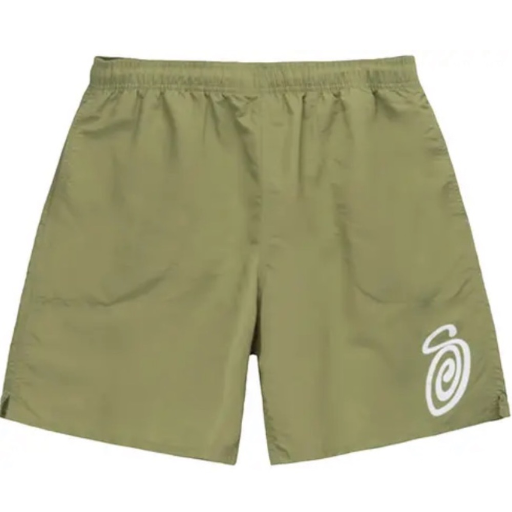 Stussy Curly S Sage Green Water Shorts Men’s Medium